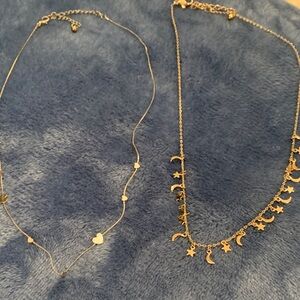 Gold Charm Necklace Set